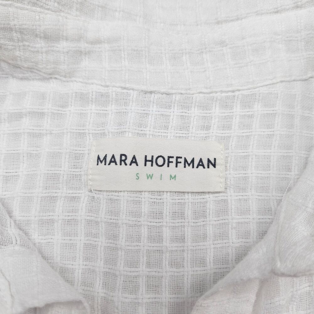 Anthropologie Mara Hoffman Swim S Midi Cover up Dress Shirt Gauze Oversized - Picture 3 of 12